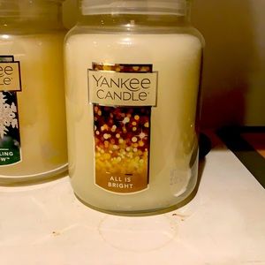 Yankee Candle “All is Bright” 22 Oz candles lot of 2